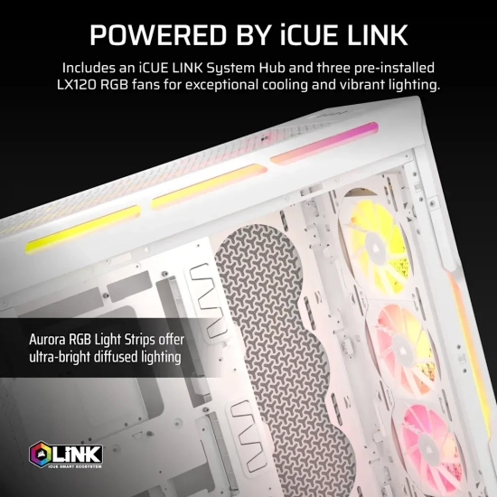 Obudowa komputerowa Corsair 5000T LX RGB Midi Tower biały