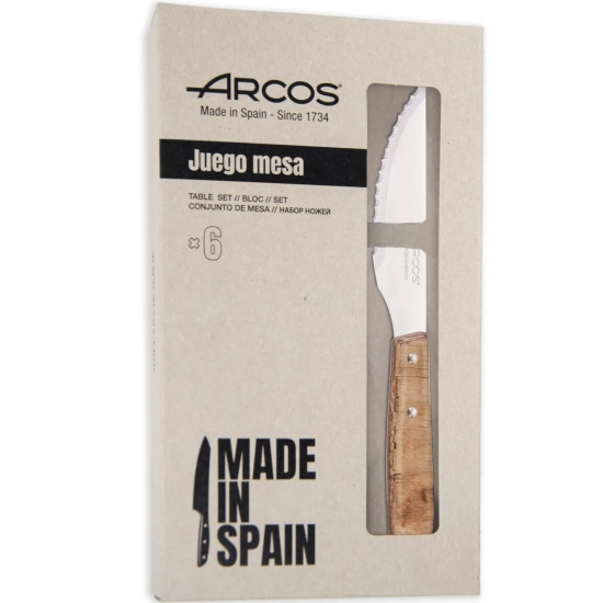 Arcos Nóż do steków z jasno drewnianym uchwytem FOREST dł. 110/220 mm