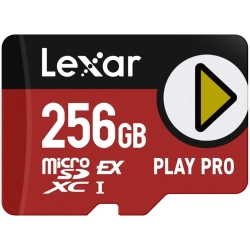Karta pamięci Lexar PLAY PRO 256 GB, format microSDXC Express, model LMSXPS0256G-BNNNG, kolor czarny.