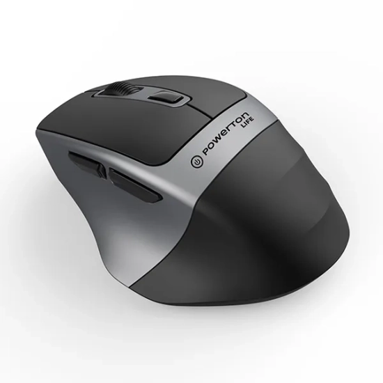 Mysz komputerowa Powerton LIFE FLIXO bezprzewodowa, czarno-srebrna WPM10SL