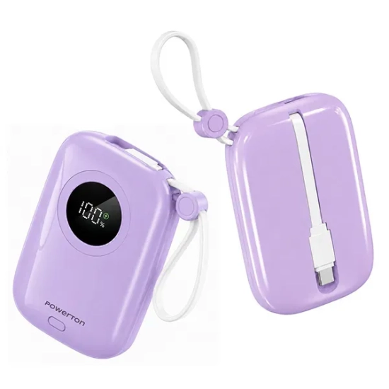 Powerbank Powerton PASTEL WPAN34-4 10000 mAh 22,5 W fioletowy