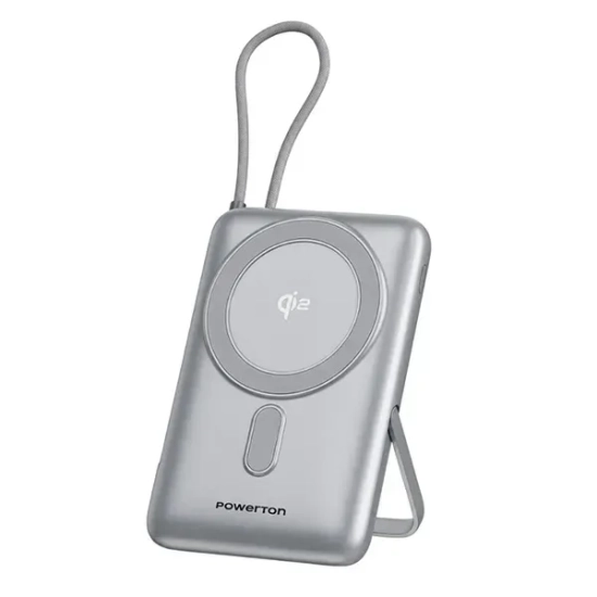 Powerbank Powerton MAGCORE WPAN31-3 10000 mAh 22,5 W srebrny