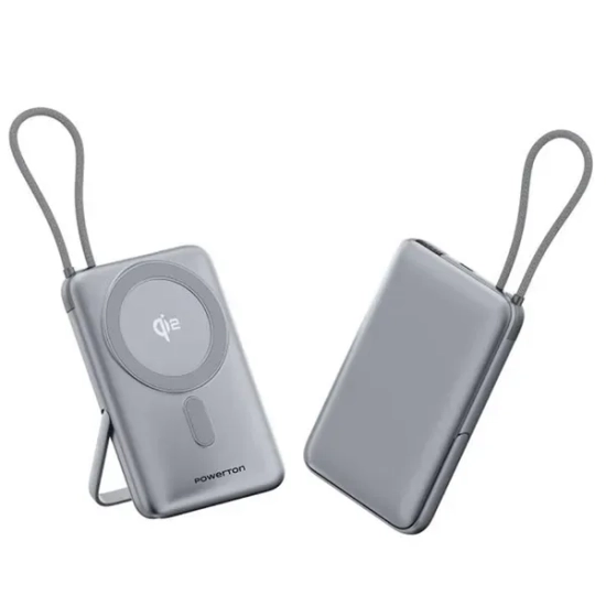 Powerbank Powerton MAGCORE WPAN31-3 10000 mAh 22,5 W srebrny