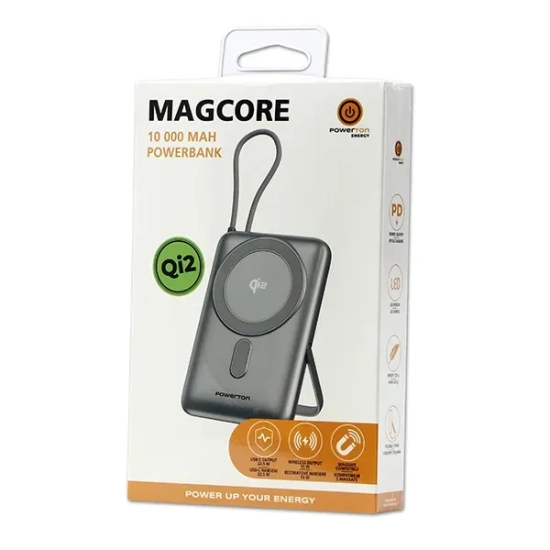 Powerbank Powerton MAGCORE WPAN31-3 10000 mAh 22,5 W srebrny