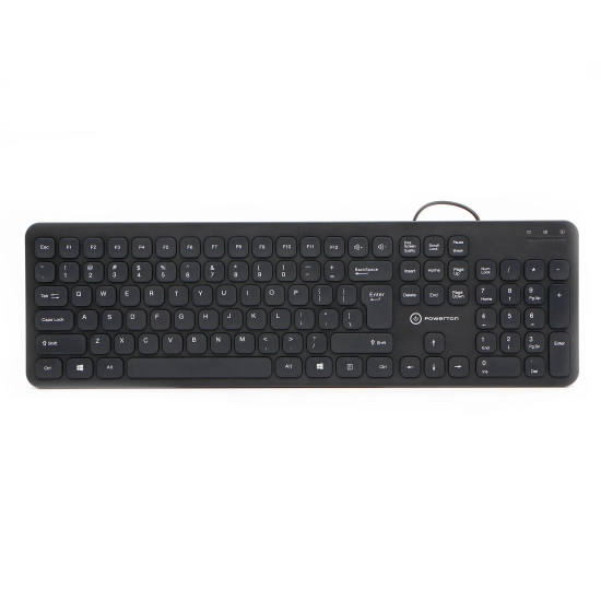 Klawiatura Powerton LIFE SLIM przewodowa (USB) US, czarna WPK102B US