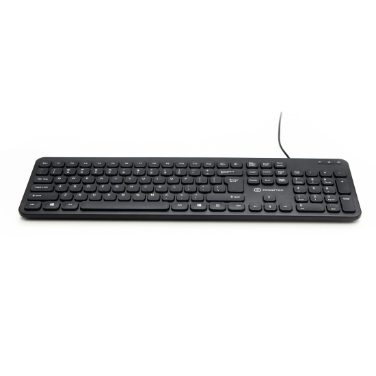Klawiatura Powerton LIFE SLIM przewodowa (USB) US, czarna WPK102B US