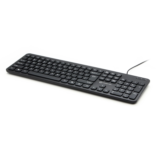 Klawiatura Powerton LIFE SLIM przewodowa (USB) US, czarna WPK102B US