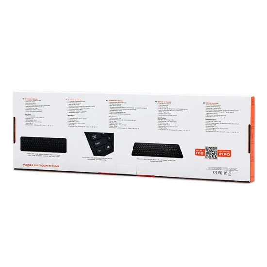 Klawiatura Powerton LIFE SLIM przewodowa (USB) US, czarna WPK102B US