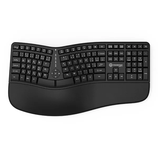 Klawiatura Powerton ERGO LANA ergonomiczna przewodowa (USB) CZ/SK, czarna