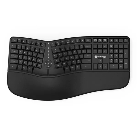 Klawiatura Powerton ERGO LANA ergonomiczna przewodowa (USB) US, czarna