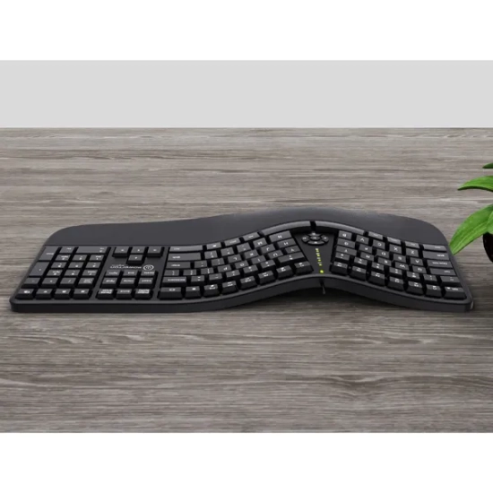 Klawiatura Powerton ERGO LANA ergonomiczna przewodowa (USB) US, czarna