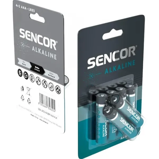 Baterie alkaliczne Sencor AAA SBA LR03 4+2BP AAA A 6 szt.