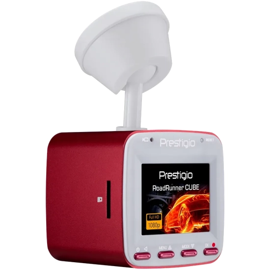 Prestigio Wideorejestrator RoadRunner CUBE, FHD, Wi-Fi, Czerwono Biały