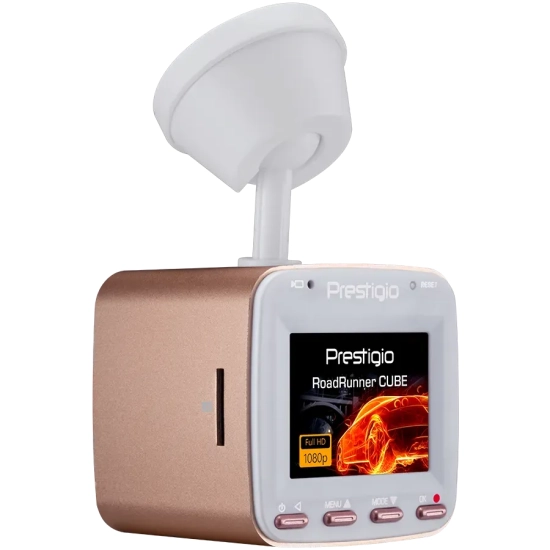 Prestigio Wideorejestrator RoadRunner CUBE, FHD, Wi-Fi, Złoto Biały