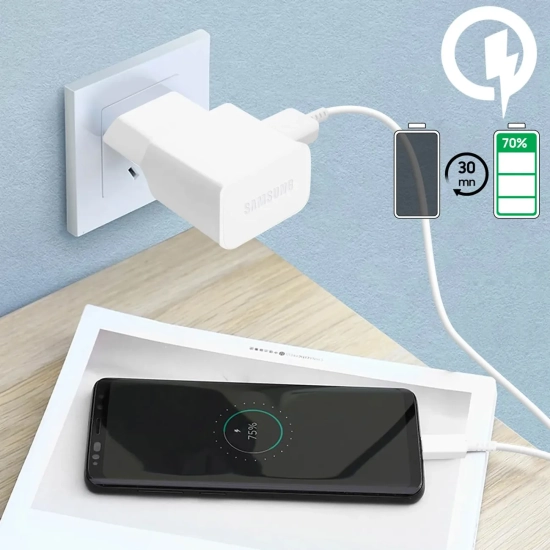 Ładowarka sieciowa Samsung USB-A 15W z kablem USB-A - USB-C - biała
