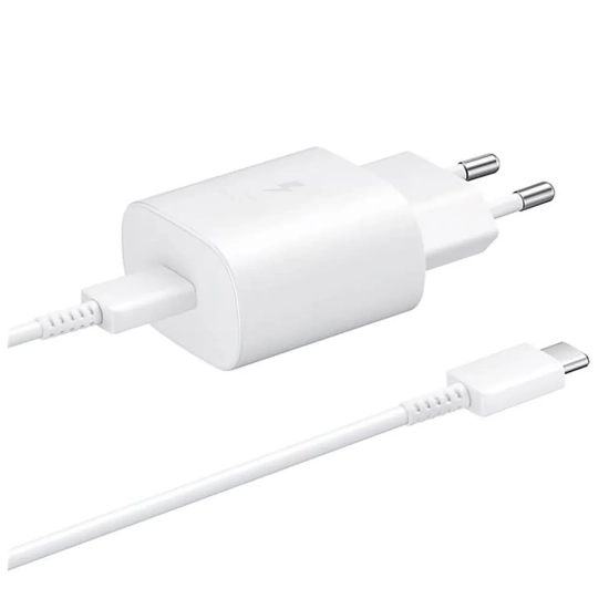 Ładowarka sieciowa Samsung USB-C 25W z kablem USB-C - biała
