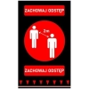 Hendi Mata podłogowa ostrzegawcza ZACHOWAJ ODSTĘP 900 mm