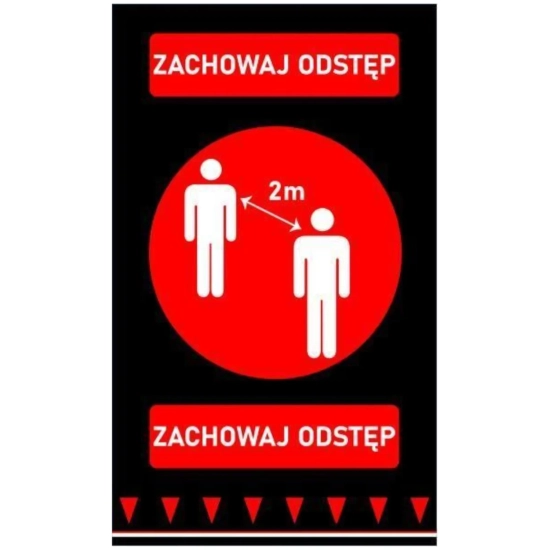 Hendi Mata podłogowa ostrzegawcza ZACHOWAJ ODSTĘP 900 mm