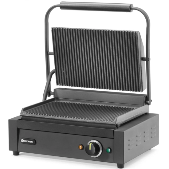 Hendi Grill elektryczny kontaktowy z płytą ryflowaną 340x235 mm 2200 W