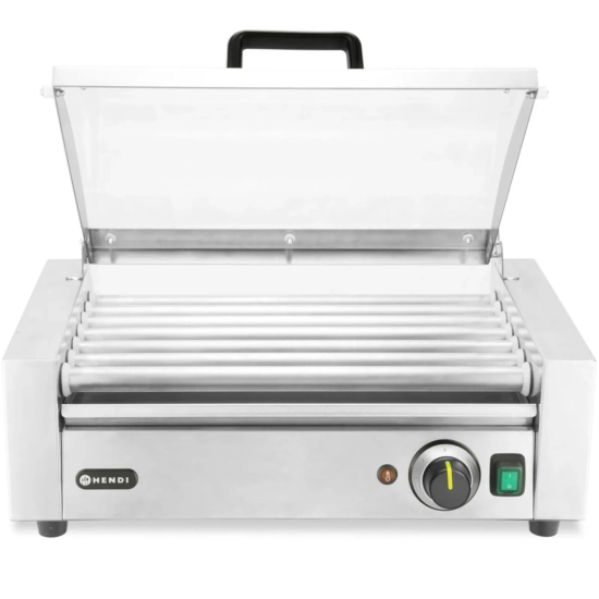 Hendi Podgrzewacz rolkowy do parówek hot-dogów z pokrywą 7 rolek 45 cm 620