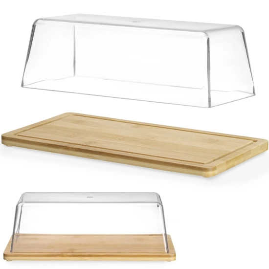 Taca ekspozycyjna bambusowa do bufetu z pokrywą 320 x 160 x 110 mm - Hendi