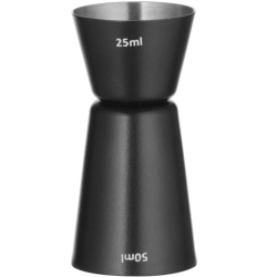 Bar Up Miara barmańska dwustronna do drinków koktajli 25 ml 50 ml - czarna