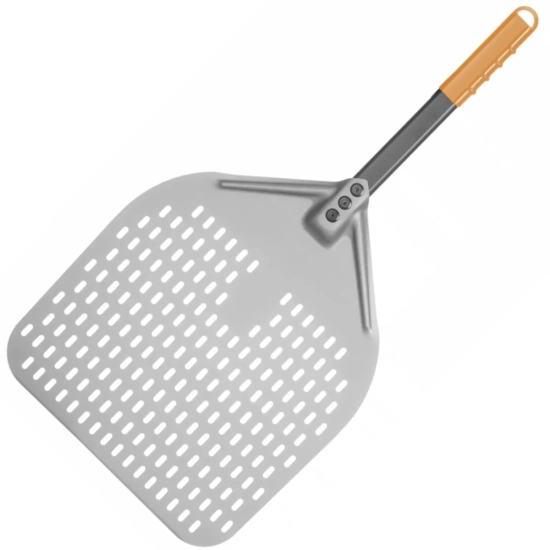 Łopata do pizzy z krótką rączką perforowana kwadratowa 350 x 710 mm