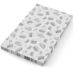 Hendi Papier pergaminowy do przekąsek frytek 25x35 cm wzór fast food - 500