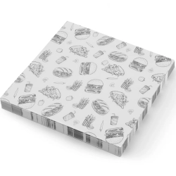 Hendi Papier pergaminowy do przekąsek frytek 30.5x30.5 cm wzór fast food
