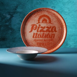 Duralex Talerz do pizzy z porcelany Recipe Collection Brick Red śr. 33 cm