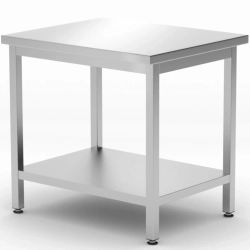 Stół blat roboczy centralny z półką Budget Line 800 x 600 x 850 mm - Hendi
