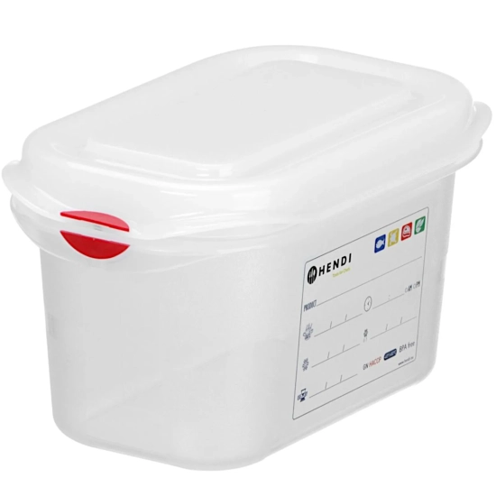 Hendi Pojemnik spożywczy GN 1/9 z etykietą pokrywką 1.5 l 176x108x150 mm