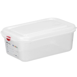 Hendi Pojemnik spożywczy GN 1/4 z etykietą pokrywką 2.8 l 265x162x100 mm