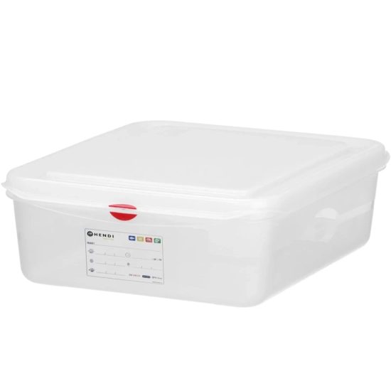 Hendi Pojemnik spożywczy GN 1/2 z etykietą pokrywką 12.5 l 325x265x200 mm