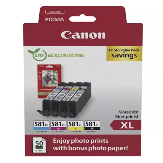 Oryginalny tusz Canon CLI-581XL Photo Value Pack 2052C006