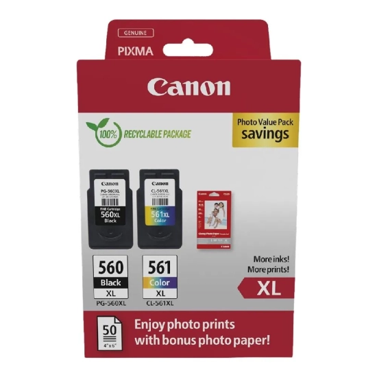 Oryginalny tusz Canon PG-560XL/CL-561XL + GP-501 blister 3712C008