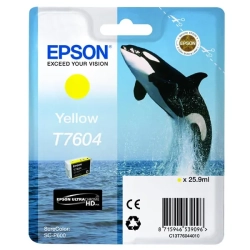 Oryginalny tusz Epson T7604 25 C13T76044010, żółty, 25,9 ml