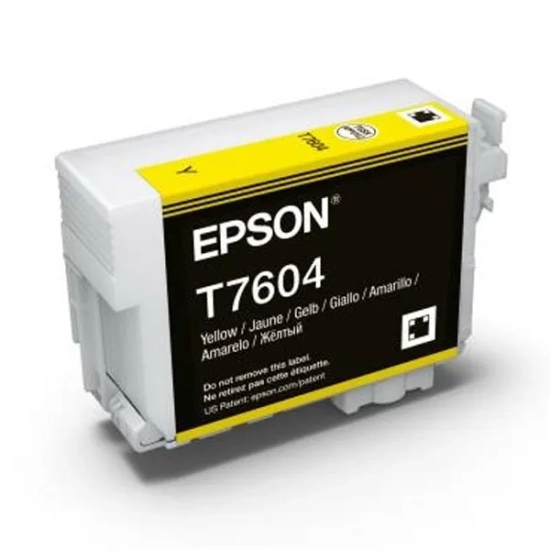 Oryginalny tusz Epson T7604 25 C13T76044010, żółty, 25,9 ml