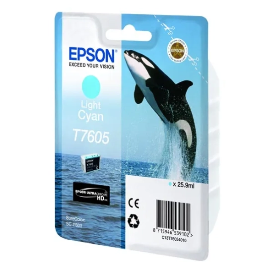 Oryginalny tusz Epson T7605 light C13T76054010, cyjan, 25,9 ml