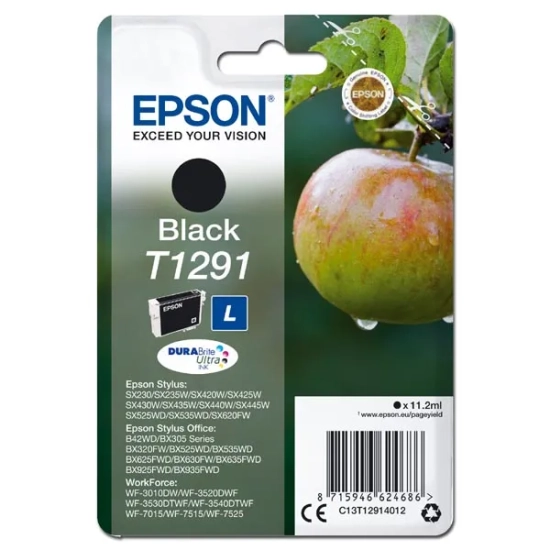 Oryginalny tusz Epson T1291 11 C13T12914012, czarny, 11,2 ml, 385 stron