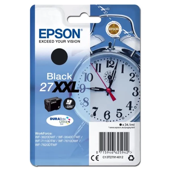 Oryginalny tusz Epson 27XXL 34 C13T27914012, czarny, 34,1 ml