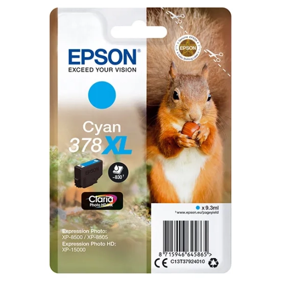 Oryginalny tusz Epson 378XL 9 C13T37924010, cyjan, 9,3 ml