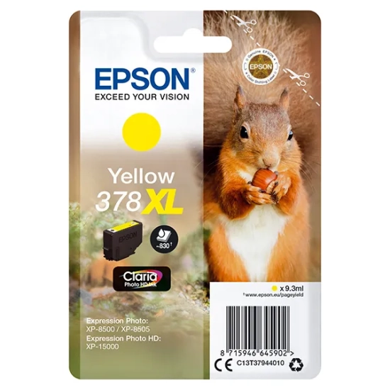 Oryginalny tusz Epson 378XL 9 C13T37944010, żółty, 9,3 ml