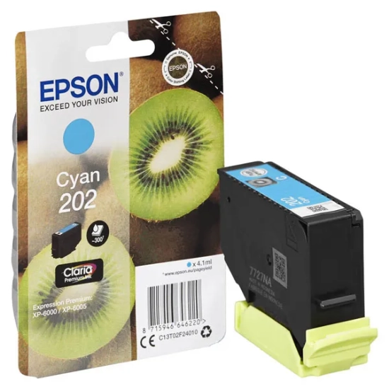 Oryginalny tusz Epson 202 300 (bar.)s C13T02F24010, cyjan, 1 ml
