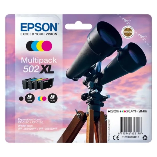 Oryginalny tusz Epson 502XL T02W640 C13T02W64010, 9,2 ml