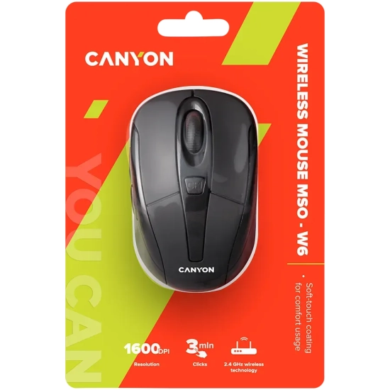 Mysz bezprzewodowa Canyon MSO-W6 CNR-MSOW06B czarna