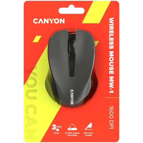 Mysz bezprzewodowa Canyon MW-1 CNE-CMSW1G szara