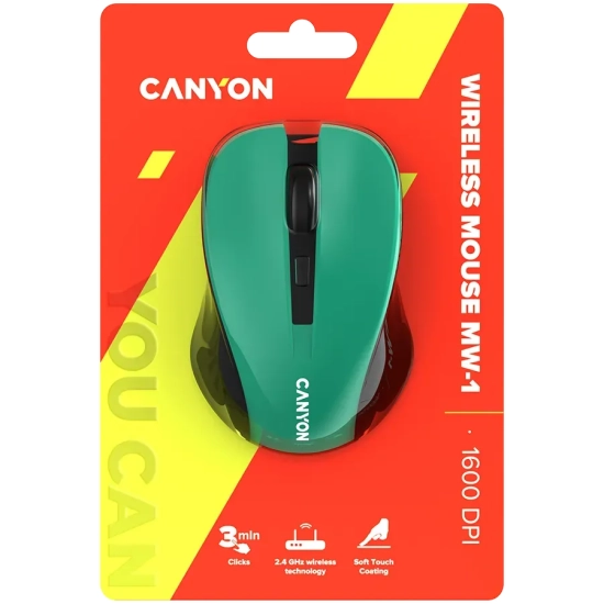 Mysz bezprzewodowa Canyon MW-1 CNE-CMSW1GR zielona