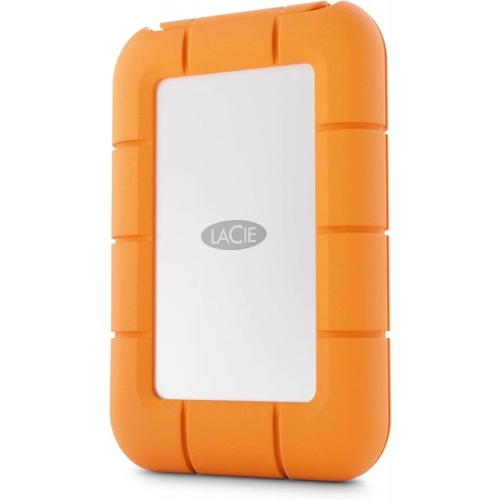 Dysk SSD LaCie Rugged Mini 4 TB USB-C; widoczny dokładny wariant produktu w kolorze Pomarańczowy.