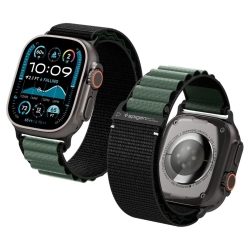 SPIGEN Pasek na zegarek Apple Watch 44 / 45 / 46 / 49 mm - czarno-zielony